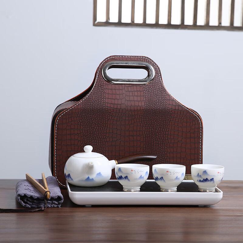 Celadon Ceramic Travel Tea Set with Gaiwan