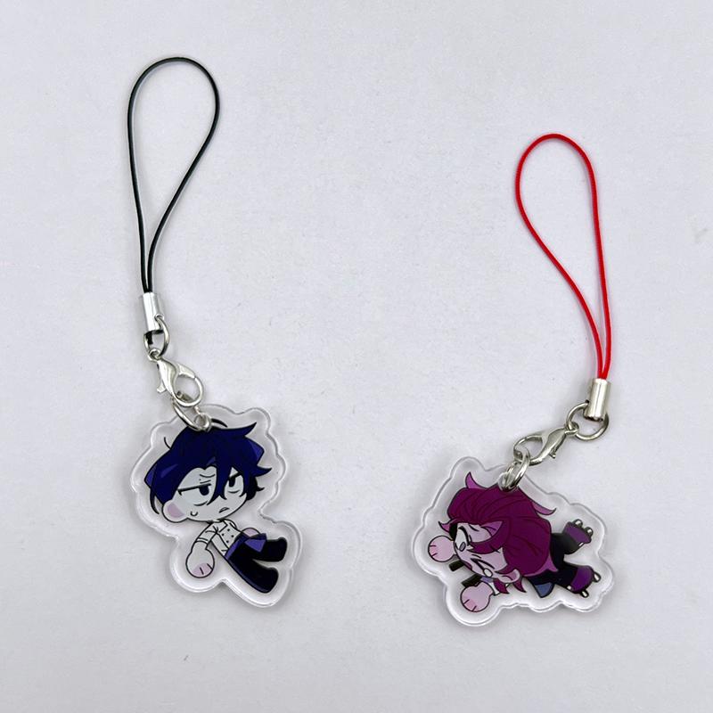 Игра Мертвая Тарелка Винс Роуди Косплей Брелок Акриловый Брелок 2 шт./комплект Брелок Веревка Цепочка для Телефона Сумки Подвеска Аксессуары Реквизит