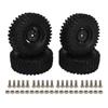 4PCS RC Wheel Set 1.9 Inch 120mm Diameter Plastic Tires for 1 10 Scale RC Off Road Car Black