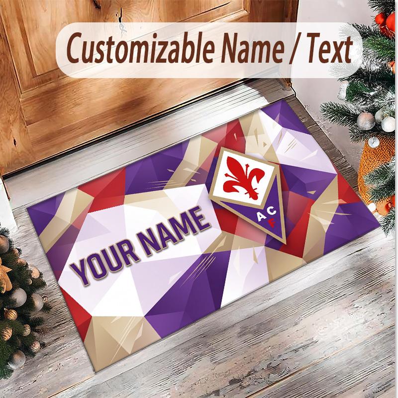Personalized Crystal Velvet Carpet Fiorentina FC Pattern Non Slip Floor Rug