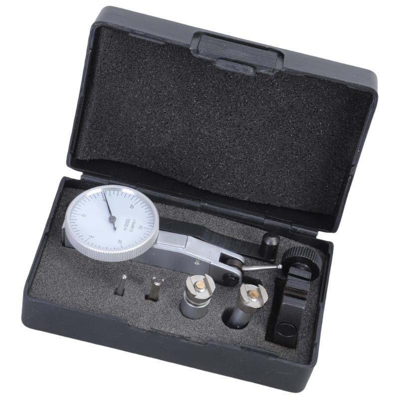 0-15-0 Reading Test Indicator White Face Gauge Lever Gauge with Dovetail Mount Accessories and Case