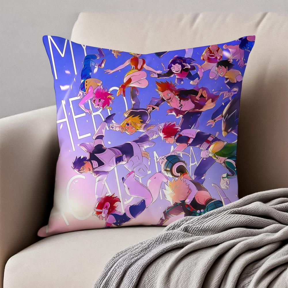 Inspirational Dynamic MMy Hero Academias Cushion Cover Pillowcase Antidustmite Invisible Zipper Short Plush Sofa Cushion