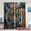 2 шторы с 2D плоской печатью (Без Рода) TigerGaze Популярные Шторы и Занавески Универсальные 100% Полиэстер Декорации для Штор
