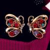 Fashion Women Rhinestone Butterfly Shape Stud Earrings Celebrity Eardrop Jewelry