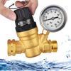 RV Water Pressure Regulator Valve With Handle Adjustable, Silicone Oil Gauge, Double Filters,Made Of Leadless Brass,0-160 PSI Gauge,3/4" Connector