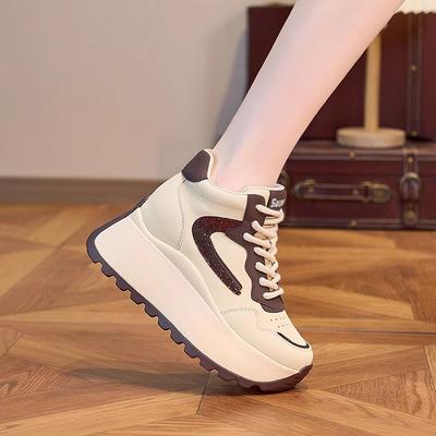 Женские кроссовки на платформе с увеличением высоты на 8 см, повседневная обувь, маленькие спортивные