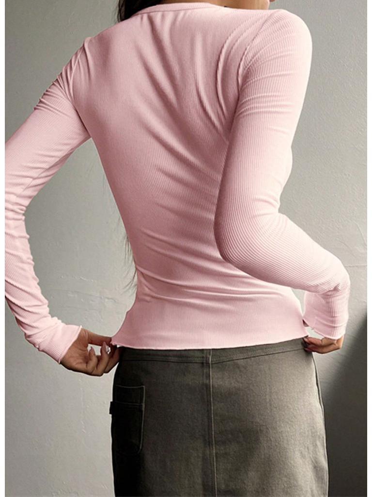 Женский облегающий трикотажный топ с пуговицами спереди, осень и зима 2024 г.