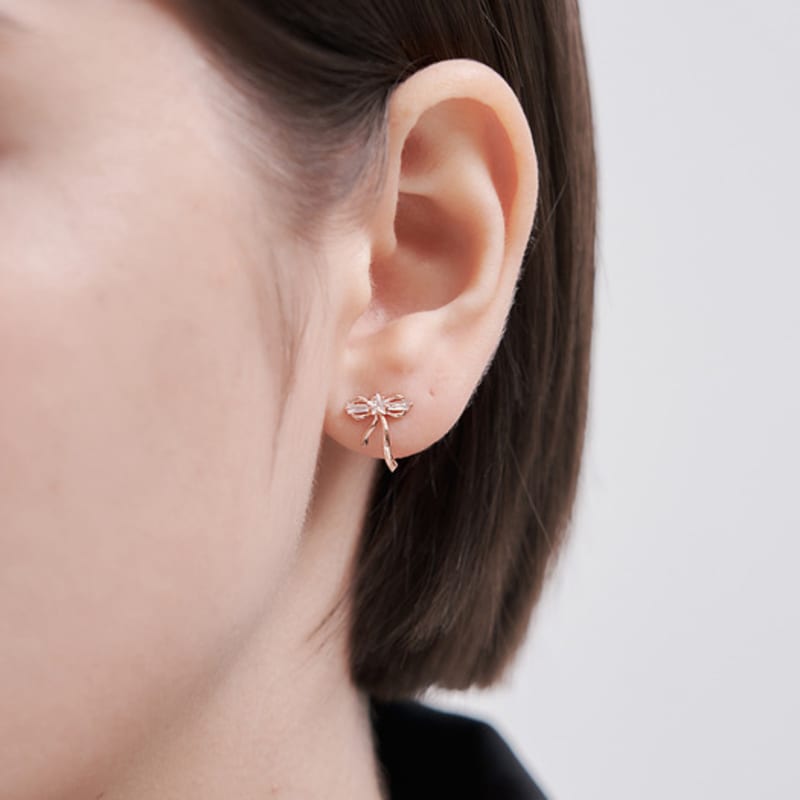 CRANNE Серьги-узлы с лентой 14K GF C24EGF215