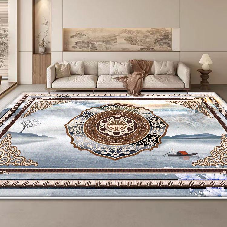 Новый ковер в китайском стиле большого размера для гостиной, коврик для журнальных столиков, противоскользящий, для декора кабинета, ковер, легко чистить, можно заказать по индивидуальным размерам