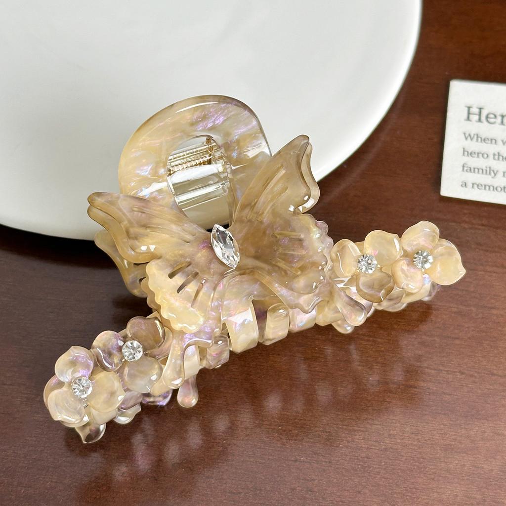 Rhinestone Butterfly Glamorous Hair Claw Clip For Trendy Updo And Styles Ponytail