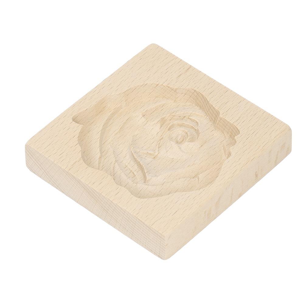 Heart Rose Bunny Flower Wooden Cookie Mold Natural Beech Wood Baking Stamp Christmas Baking