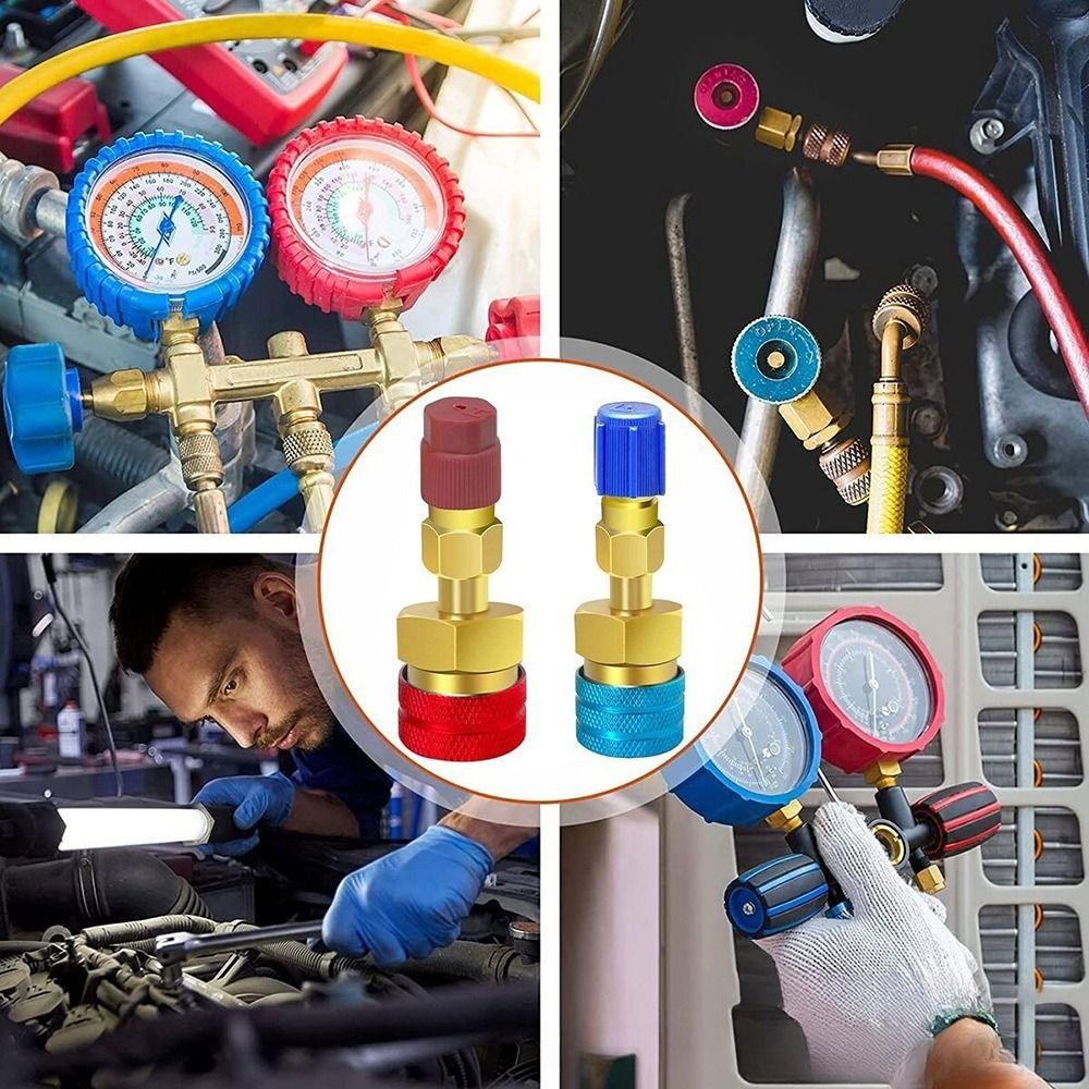 1/2 шт. Комплект быстроразъемных муфт для хладагента с автоматическим отключением, AC-фитинги для шлангов, разъемы для автомобильного кондиционера