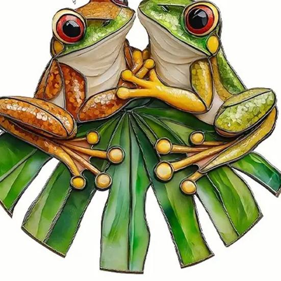 Frog Sun Catcher 2D Acrylic Frog Window Hanging Ornament Frog Wall Art