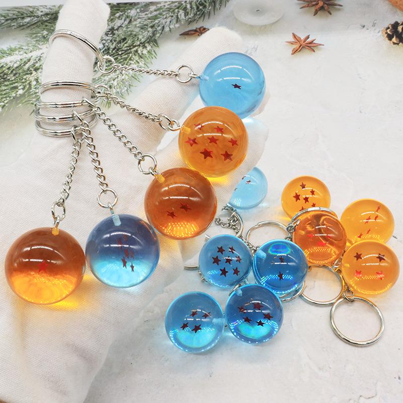 Dragon Ball Blue Transparent Keychain Cute Pendant for Car or Bag.