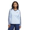 [adidas Originals] adidas Originals/adicolor Футбольная жаккардовая рубашка-поло с V-образным вырезом и длинным рукавом Clear Sky J/L
