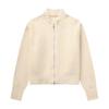 Womens Knit Zip-Up Cardigan Sweater Solid Color Round Neck Long Sleeve Casual Office Wear