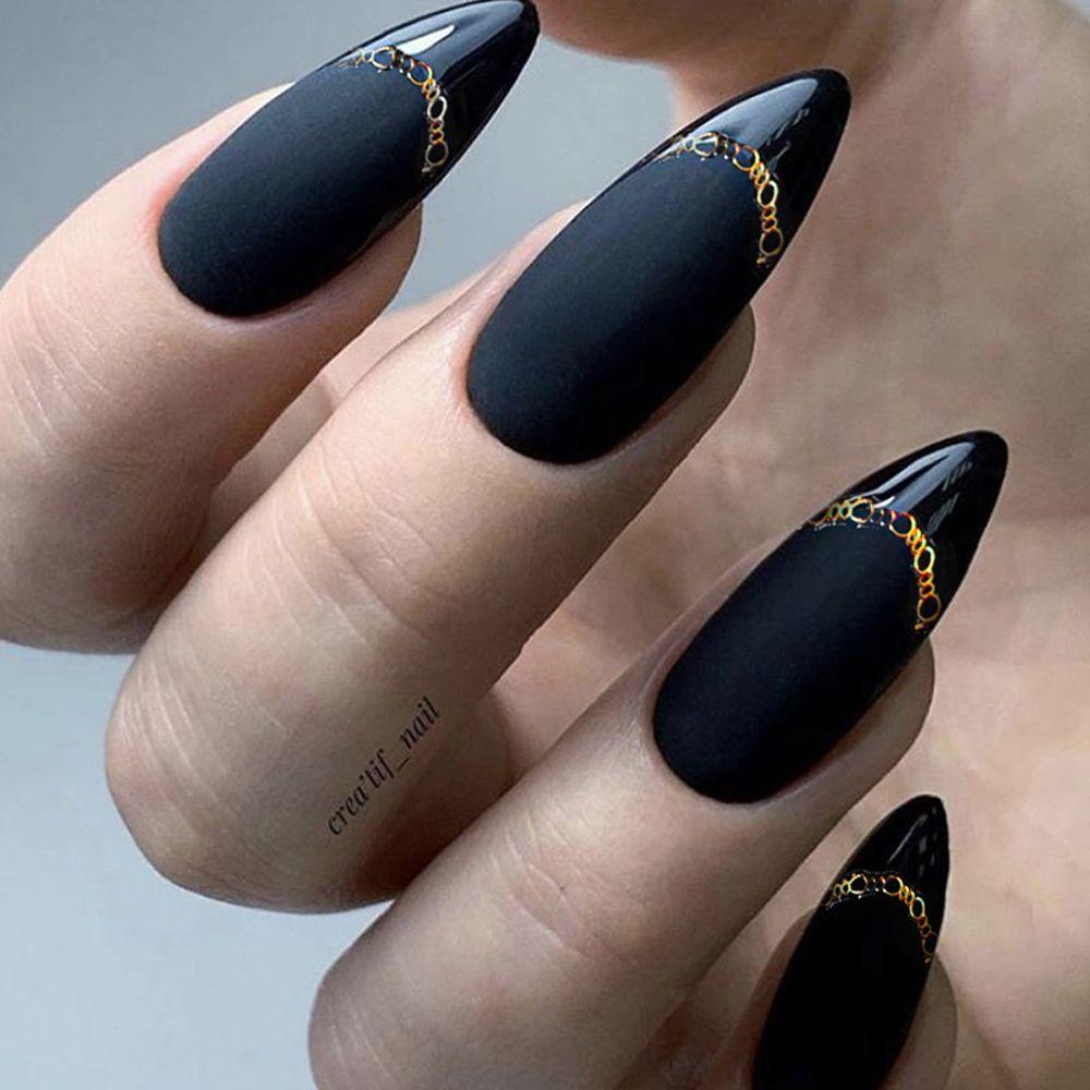 Glitter French Style Stripe Lines Nail Decals Curve Nail Sliders Striping Tape 3D Nail Sticker