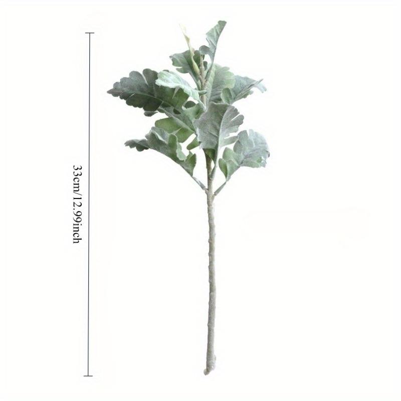 1 шт. Зеленая цинерария, имитация цветка, посадка, опушенные серебристые листья, искусственный цветок, зеленое растение