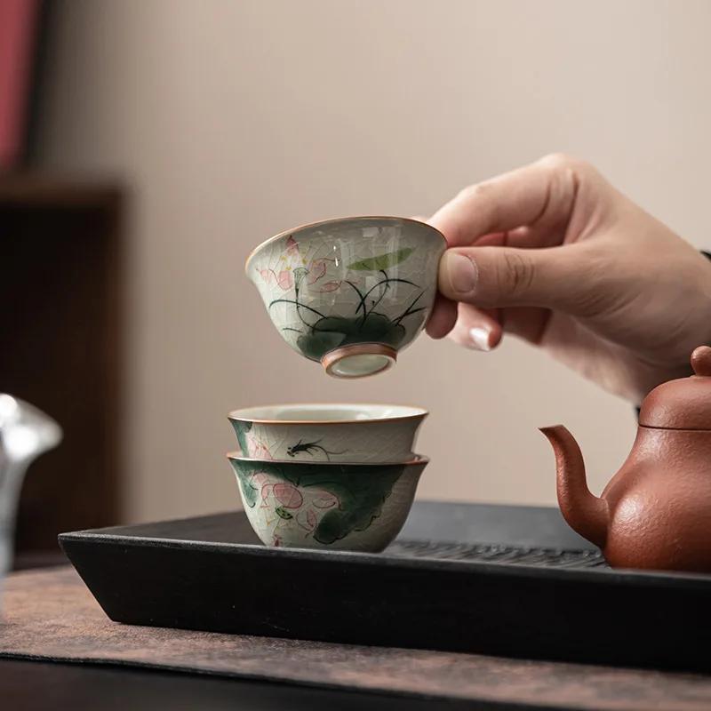 Чайная чашка Geyao, набор из 6 чашек, расписанный вручную чайный сервиз Kung Fu, керамическая чашка Master Cup, подарочная коробка, чайная чашка, деловой подарок