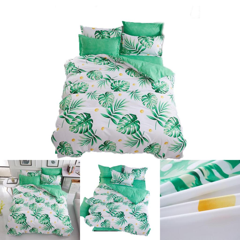 Ultra-soft Tropical Leaf Quilt Cover Doona Cover Duvet Cover Bedding Set Single Double King