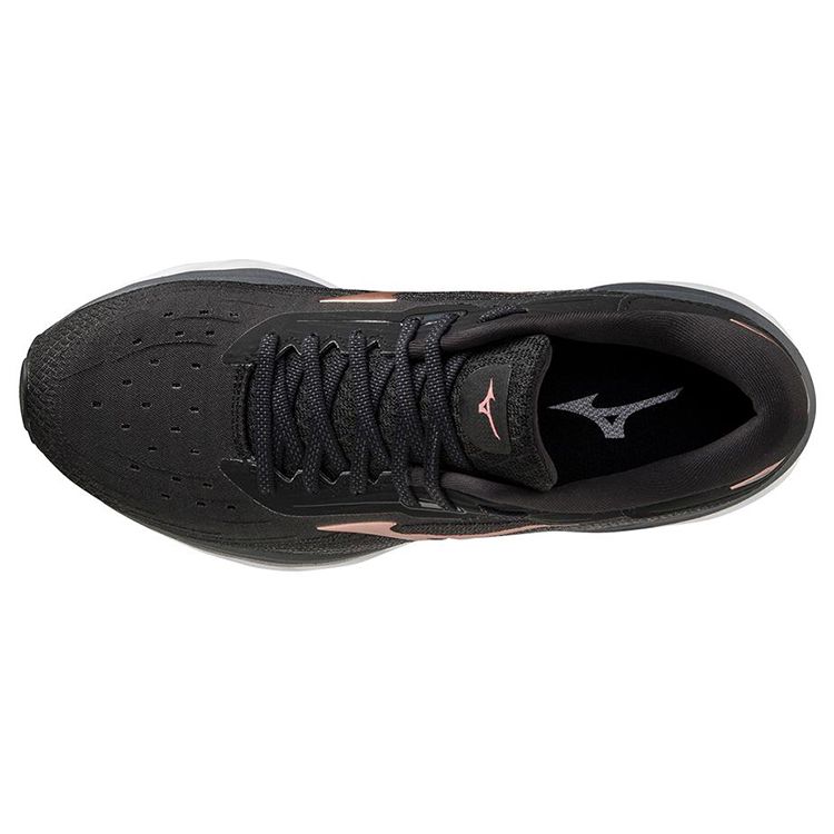 Mizuno Wave Sky 5 Lace-Up Fabric Shock Absorption Non-Slip Wear-Resistant Breathable Low-Top Running Shoes Women Sneaker Black J1GD210244