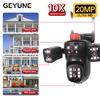 10K Home Security WiFi Camera Five Lens Four Screen 360° 10X Optical Zoom CCTV Auto Tracking 20MP Wireless Surveillance IP Cam