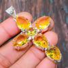Wonderful Cross Citrine Gemstone Handmade 925 Sterling Silver Jewelry Pendant