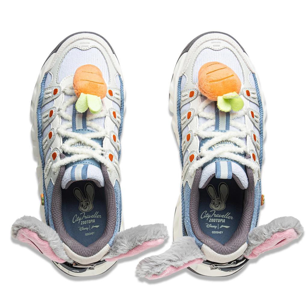 Кроссовки Li Ning Disney Zootopia X Cookie, классические, универсальные, с амортизацией и отскоком, низкие, повседневные, женские, сине-серые, AGCV254-5