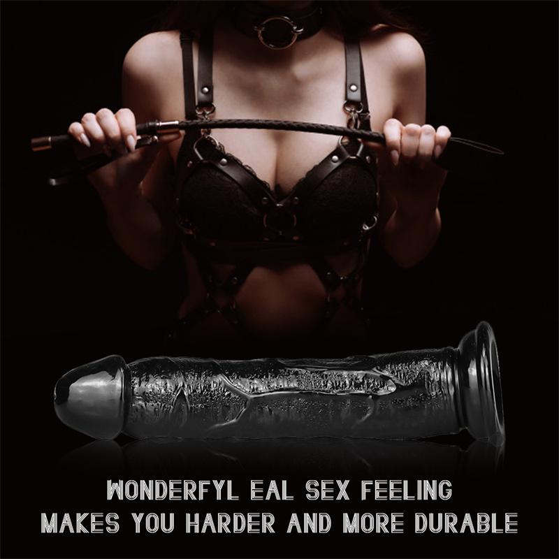 Straight General Eggless Dildo Crystal Simulation Penis Transparent Jelly Wearing Female Masturbation Device