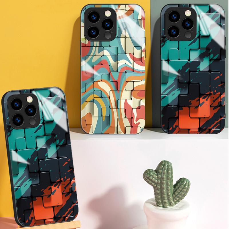 Закаленный стеклянный корпус с 3D-печатным рисунком, защитный чехол, мягкий чехол из ТПУ для Xiaomi Redmi