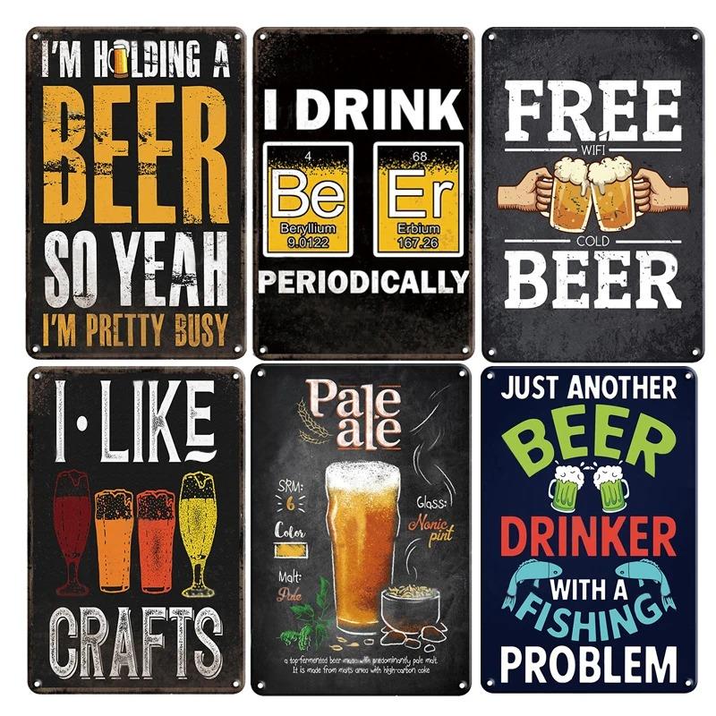 Винтажные приветствия, пиво, коктейль, жестяные вывески, декор, плакат, металлические вывески, настенная жестяная тарелка, живопись, человек, пещера, бар, кафе, художественные таблички, украшение