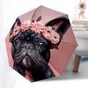 French Bulldog,Floral Crown Automatic Folding umbrella Compact 8 rib Design,Unique Style,Suitable for Everyday Outdoor Use,Perfect Gif