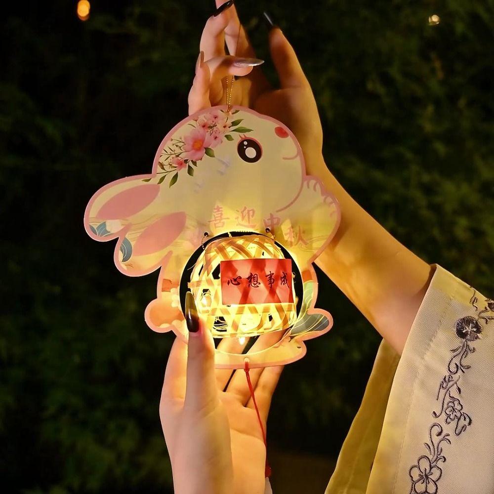 Weaving Middle Autumn Festival Lantern 3D Ancient Style Handheld Lantern Women