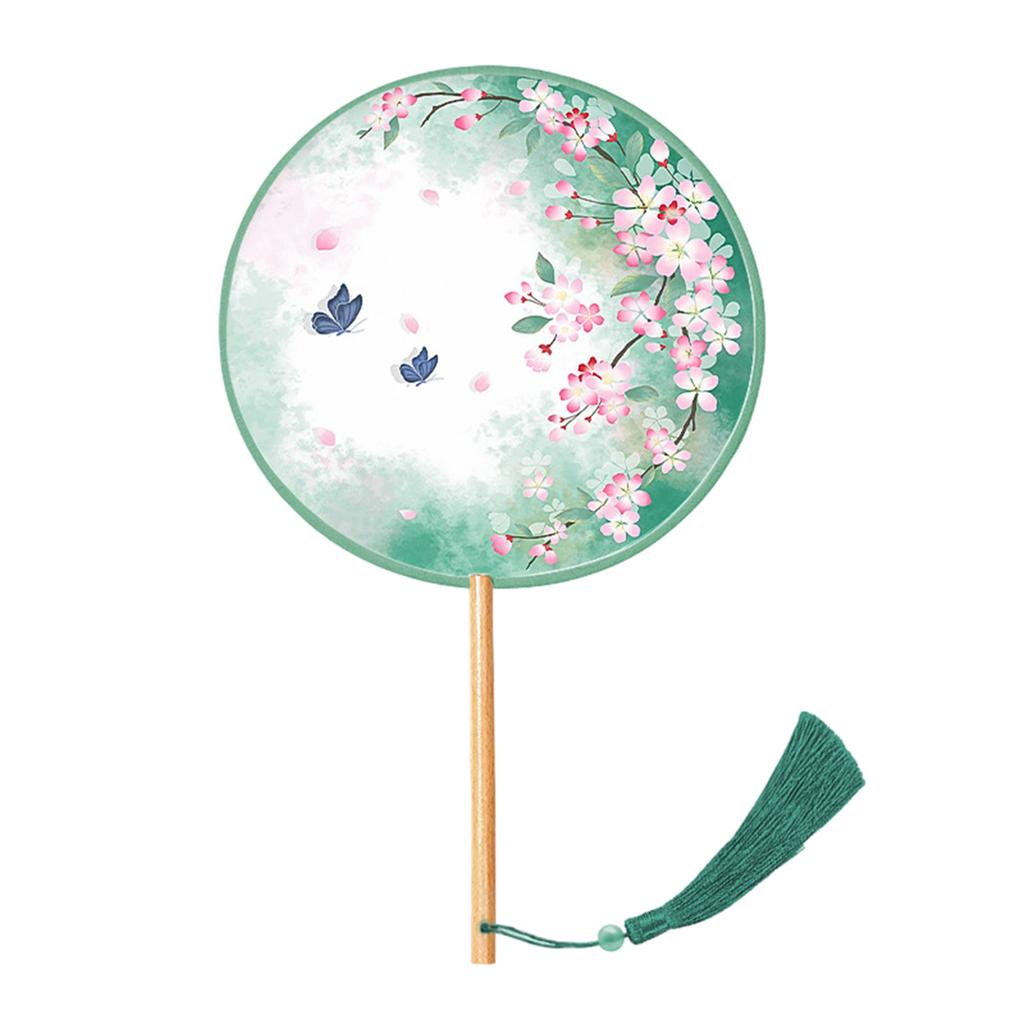 Веер в китайском стиле, тушь, живопись, древний китайский стиль, китайская свадьба с подвеской, ручной круглый шелковый веер с кисточками