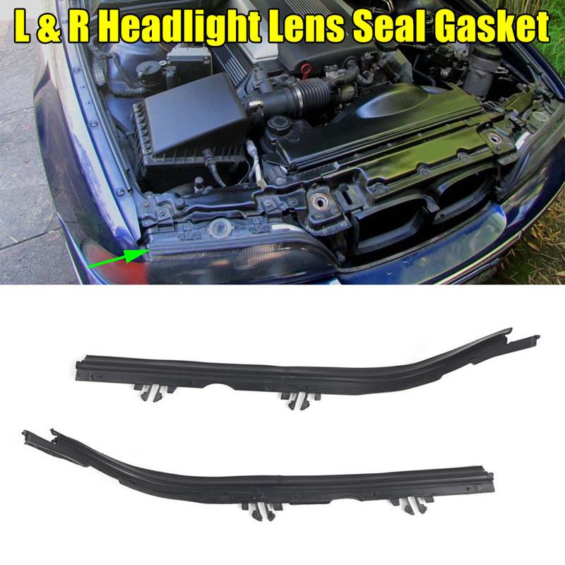 1 пара уплотнительных полосок для автомобильных фар BMW 5 серии E39 1996-2000 до фейслифтинга, верхняя уплотнительная полоска для фар