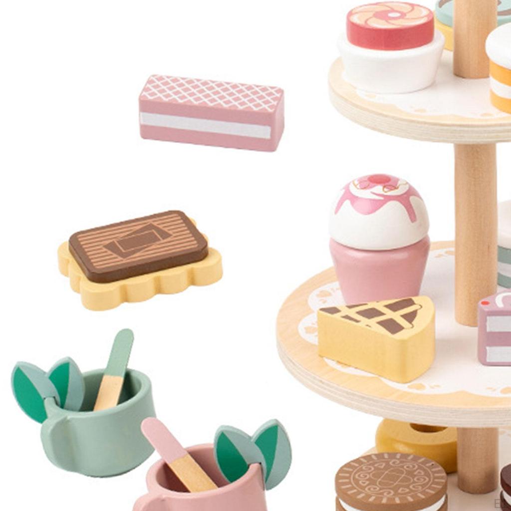 Детский набор игрушек для послеобеденного чая, миниатюрные праздничные миниатюрные игрушки для маленьких девочек, хороший подарок, игрушки Монтессори для 3, 4, 5, 6 лет