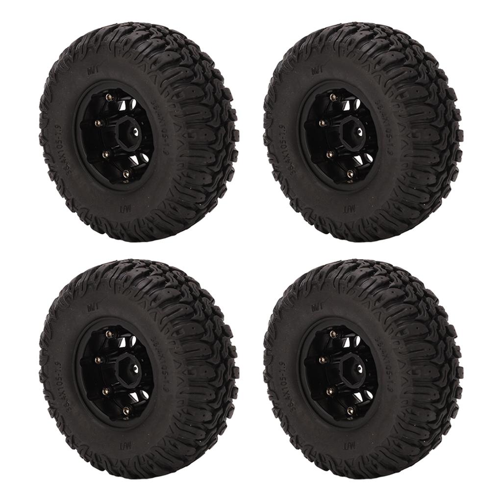 4Pcs 1.9in 105mm RC Rubber Tires S Type Pattern Wear Resistant Replacement RC Hub Wheel Tires for Traxxas for Hsp