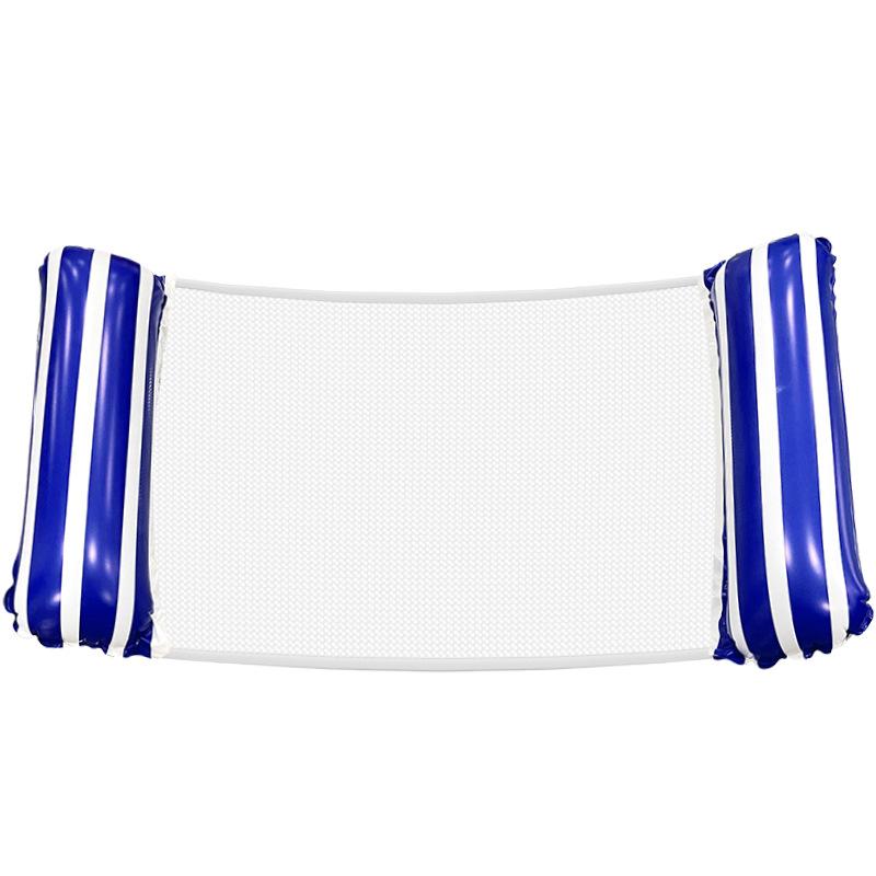 New Inflatable Floating Row Foldable Inflatable Lounge Chair Floating Bed Striped Net Floating Drainage Swimming Pool Hammock