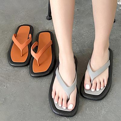 Модные женские шлепанцы нового стиля, шлепанцы на плоской подошве, для улицы, с мягкой подошвой, для пляжного отдыха, на толстой подошве, сандалии-шлепанцы