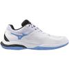 Mizuno Wave Fang 2 Badminton Shoes, One-Piece Model, Fit, Grip, Stability, and Resilience, Hard Hitting, White/Blue, Size 27.5 cm, 2E