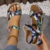 Модные женские сандалии с цветочным принтом, легкая обувь большого размера для женщин, роскошные уличные удобные сандалии для женщин, женские сандалии