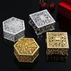 Plastic Hollow Gold Foil Candy Box Chocolate Gift Treat Boxes Wedding Favor Box Party Favor Candy Storage Decorative Box