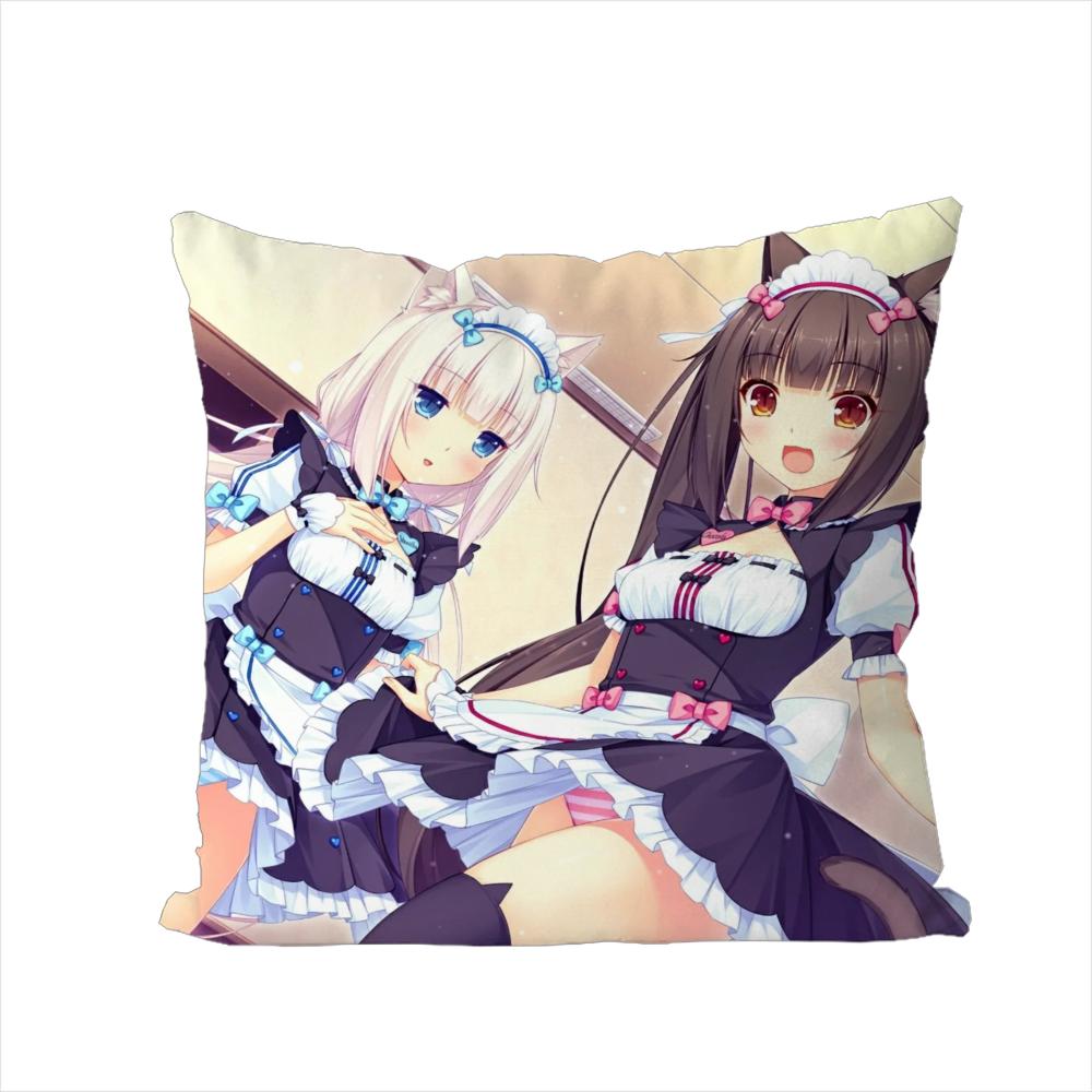 Наволочка NekoPara для Автомобиля Дивана Декоративная Домашняя Двусторонняя Печать Плюшевая Квадратная Подушка-Бросок Чехол