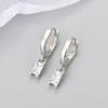 Trendy Rectangular Colored Zircon Earrings for Women - Fashionable and Versatile