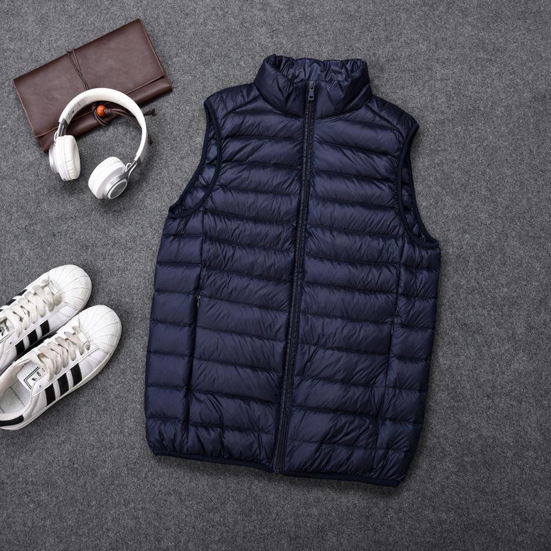 Мужской ультратонкий пуховый жилет - Большой размер, Легкий и Универсальный, на молнии