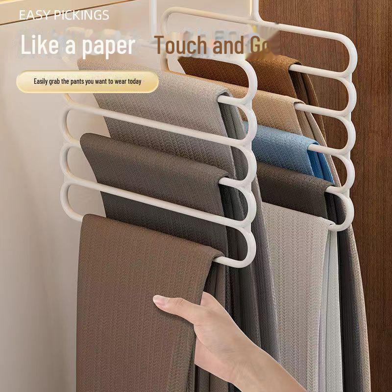 Многофункциональная 5-слойная нескользящая вешалка для брюк и шарфов для гардероба