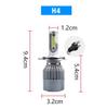 2pcs C6 72W H11 H4 Hi/Lo H1 H7 COB LED H11 HB3 9005 HB4 9006 Car Headlight Bulbs Car Fog Light 12V 7200LM Auto Headlamps