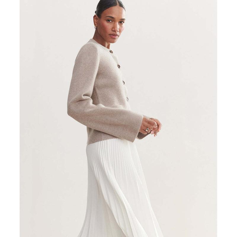 Повседневный свободный однобортный кардиган с длинными рукавами для зимы, женское пальто, новый трикотажный кардиган с круглым вырезом, женский свитер