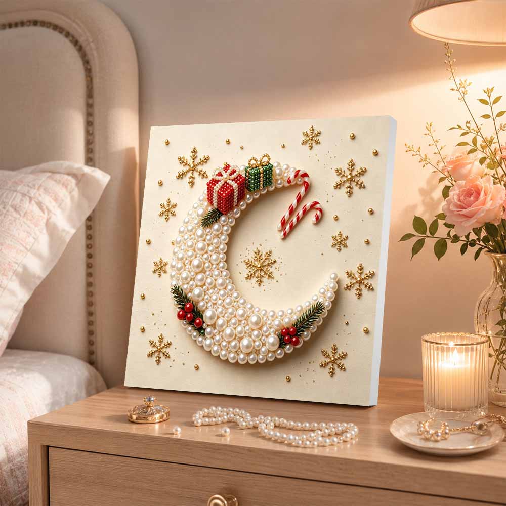 Pearl painting Moon Christmas art kit DIY handmade festive home decor painting