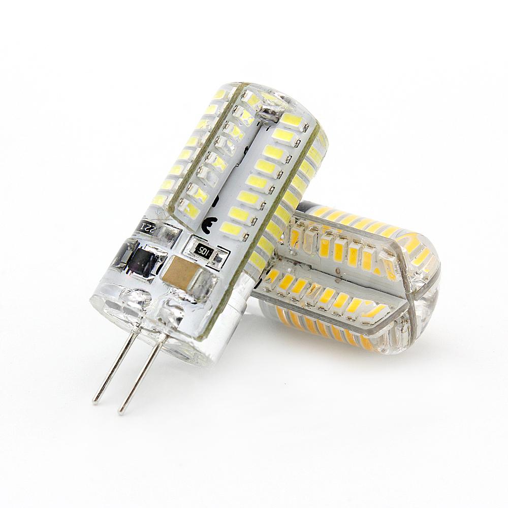 10pcs/lot Silicone G4 3W 220V LED Light Bulb 64leds SMD 3014 Warm/Cold White Lights Replace 20W 30W Halogen Lamp For Home Indoor Chandelier